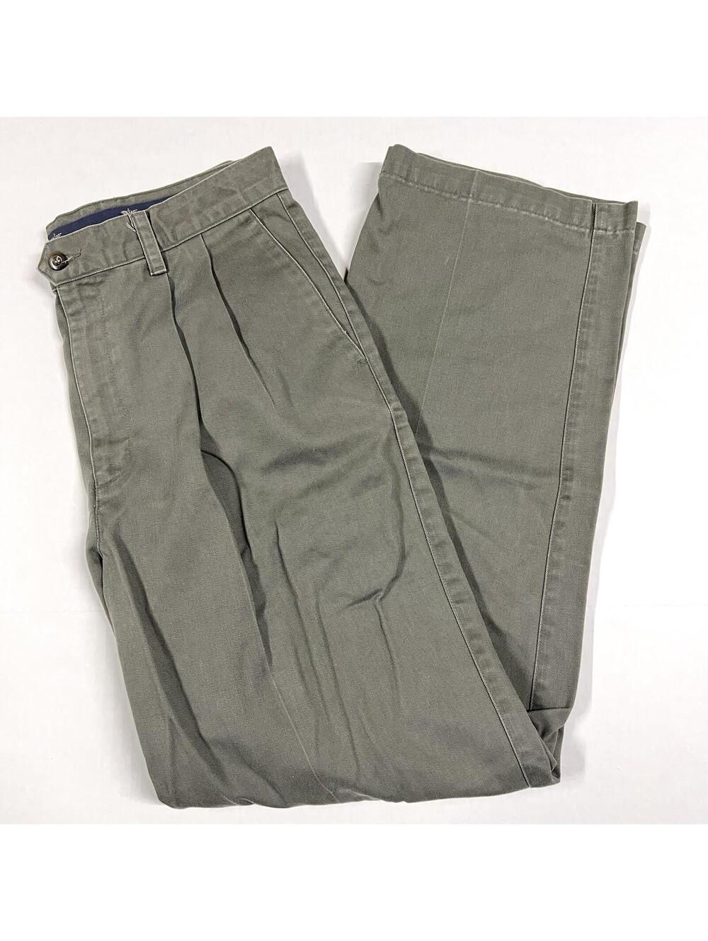 Dockers Khakis Mens 34x32 Pleated Twill Classic Fit No Wrinkle Gray Beige Pants